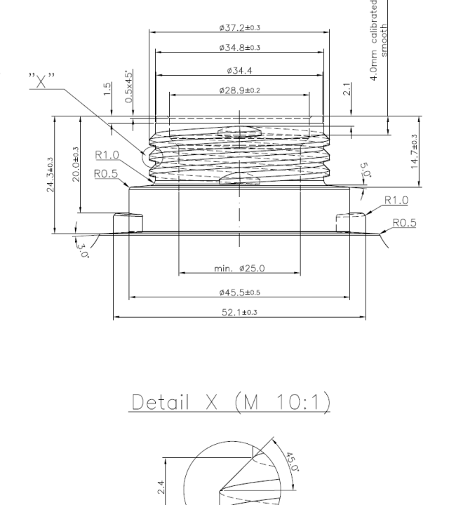 Plan technique bague de flacon
